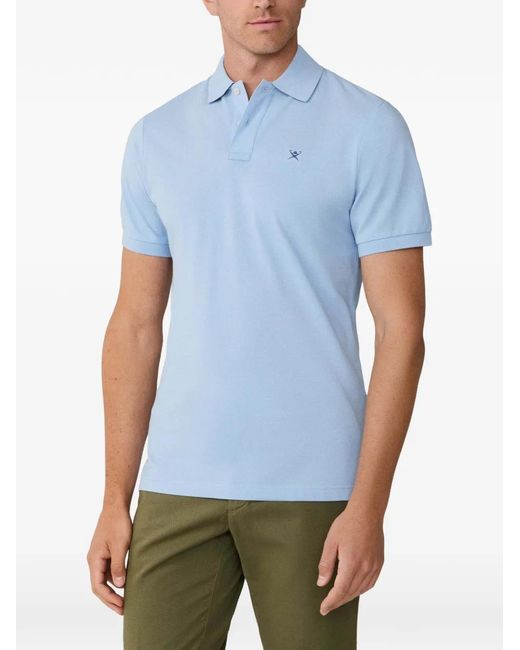 Hackett Blue Polo Shirt Slim Fit Logo for men