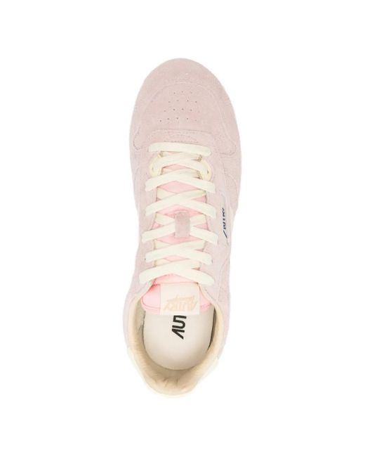 Autry Pink Reelwind Low Suede Sneakers for men