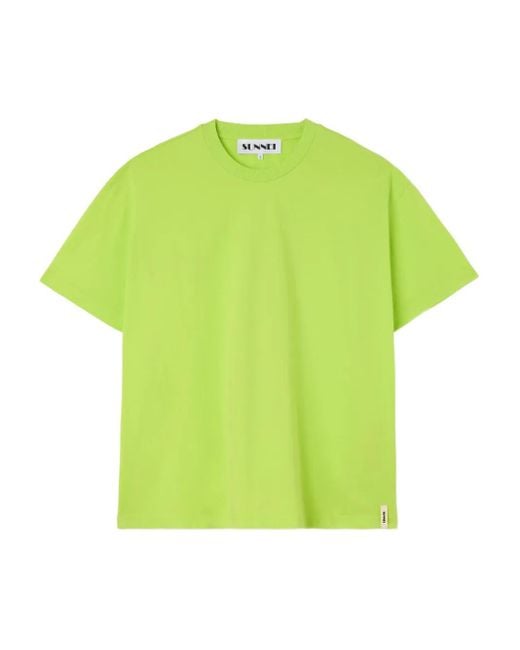 Sunnei Green Cotton T-Shirt