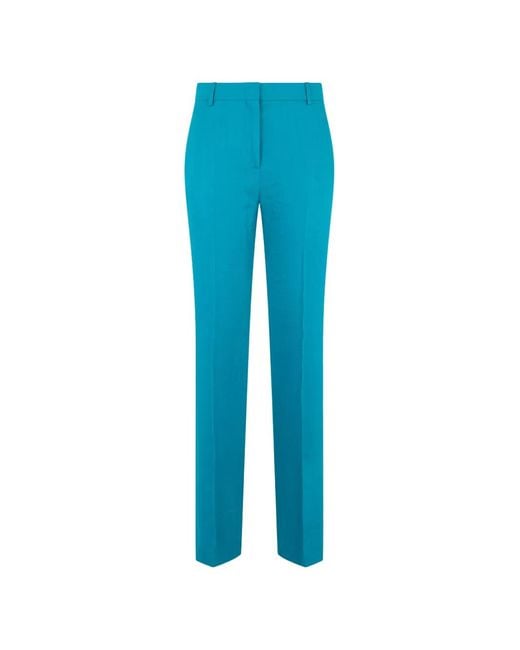 Alberta Ferretti Blue High-Waisted Straight-Leg Trousers