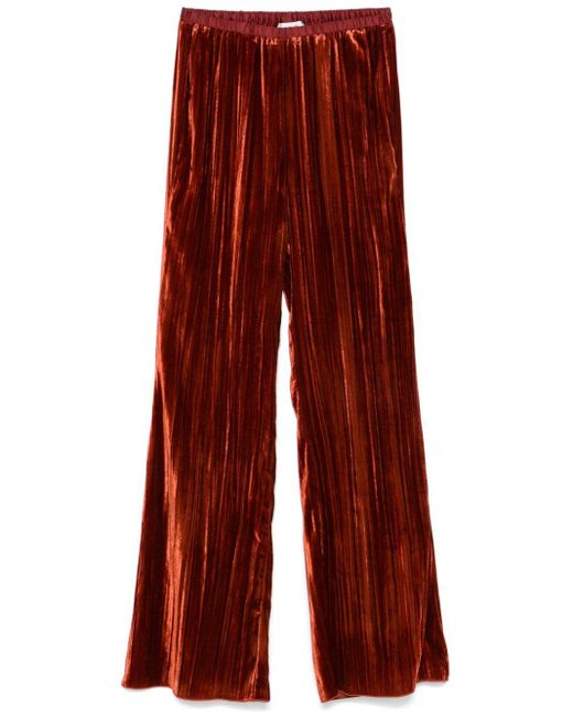 Forte Forte Elasticated-Waist Flared Velvet Trousers