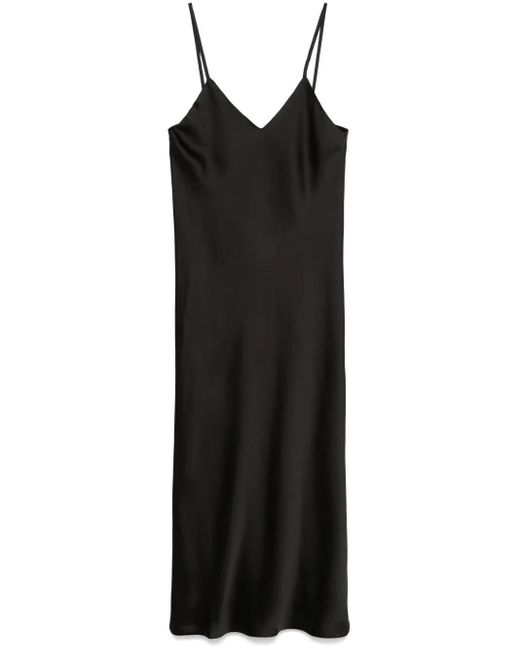 Abito Midi Stile Sottoveste Asimmetrico di Norma Kamali in Black