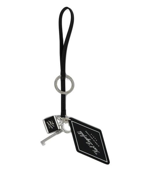 Karl Lagerfeld Black Porte-Clés À Logo Imprimé