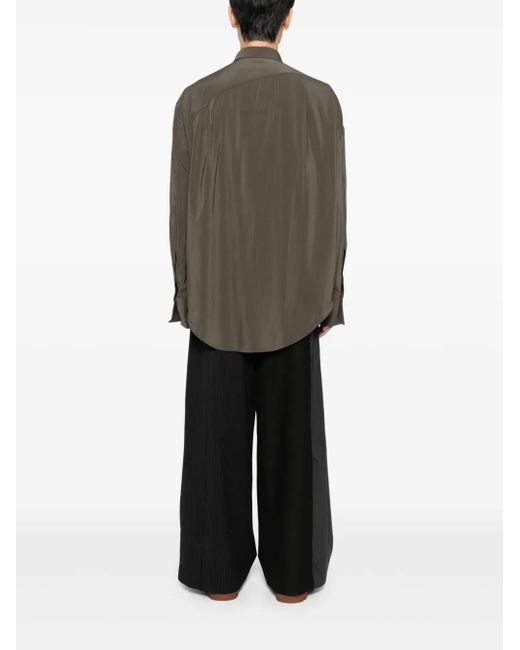 Ziggy Chen Gray Curved-Hem Shirt for men