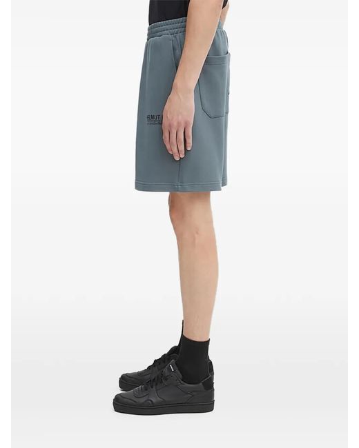 Helmut Lang Blue Logo Back-Pocket Shorts for men