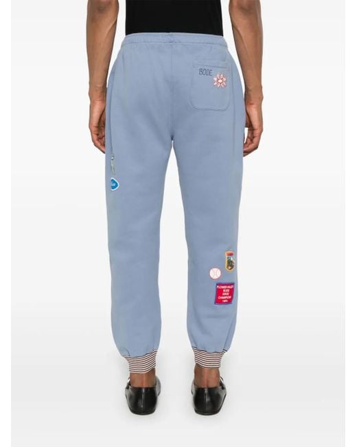 Bode Blue Warmup Patch Track Pants for men