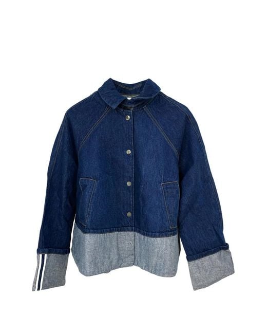 Brandon Maxwell Blue Wells Trapeze Denim Jacket