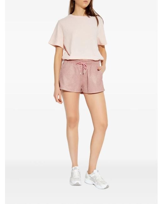 The Upside Pink Drawstring Side-Stripe Shorts
