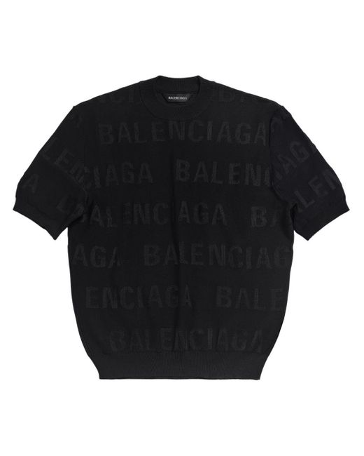 Balenciaga Black Logo-embroidered Cropped Top