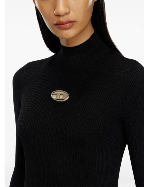 DIESEL Black M-Valari-Tn Rib-Knit Top