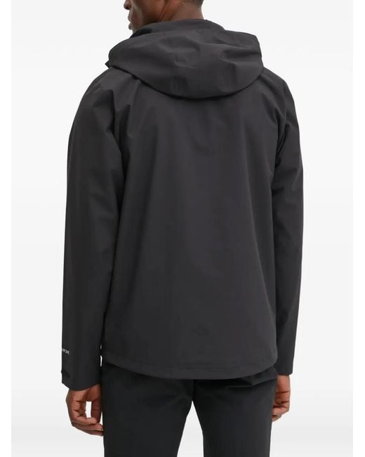 Jack Wolfskin Black Logo Hooded Performance Jacket for men