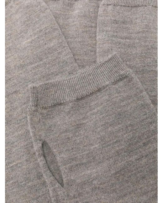 P.A.R.O.S.H. Gray Fingerless Fine-Knit Gloves