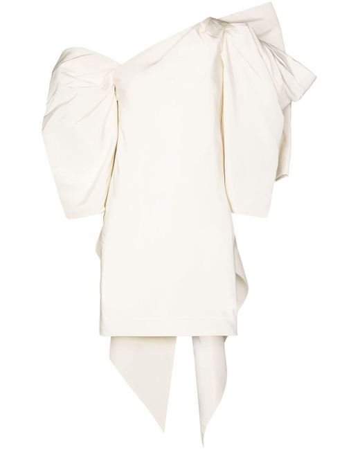 Carolina Herrera White Cherra Oversize Bow Detail Dress
