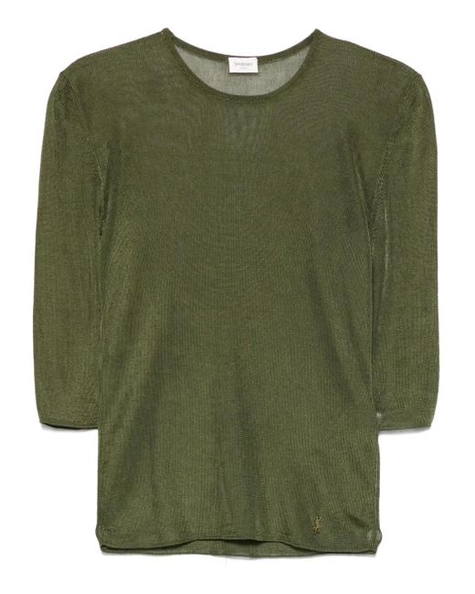 Saint Laurent Green Knitted Top
