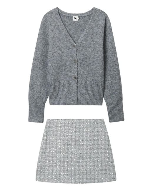 B+ AB Gray Button Skirt