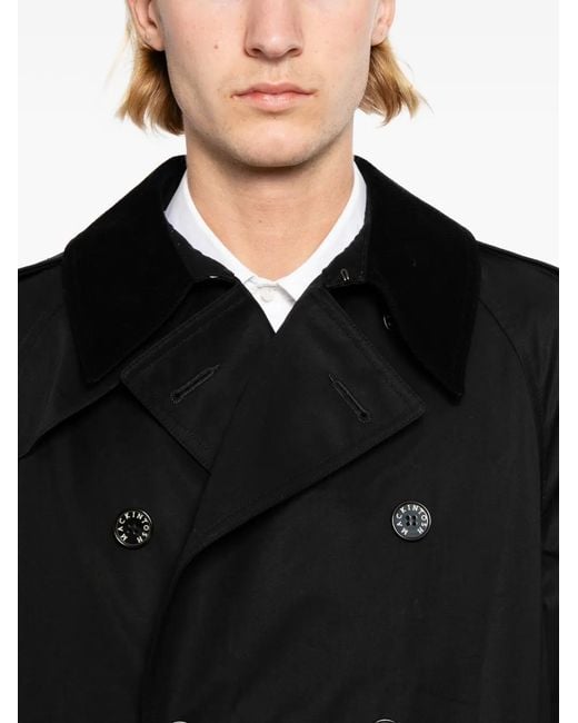 Junya Watanabe Black Back-Vent Double-Breasted Coat for men
