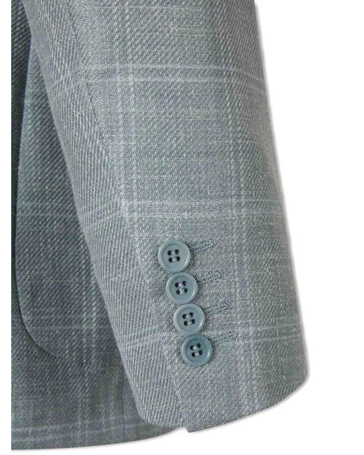 Canali Gray Checked-Pattern Blazer for men