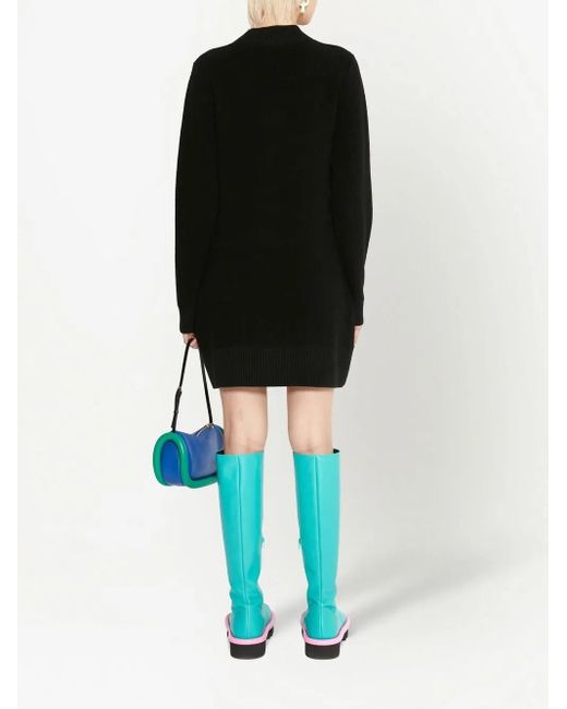 J.W. Anderson Black Sequins-Logo Knitted Minidress