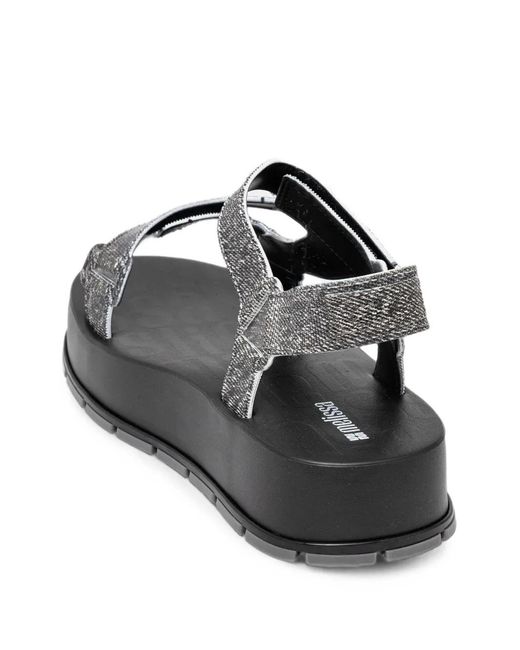 Melissa Black Flowing Touch-Strap Platform Sandals