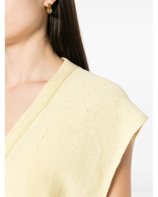 Fabiana Filippi Yellow Sequined V-Neck Vest