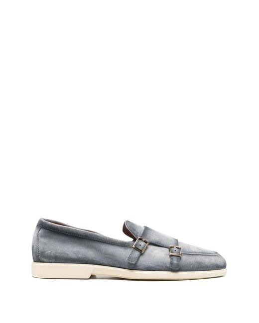 Santoni White Double-Strap Monk Shoes for men
