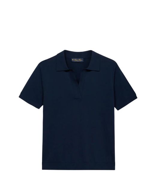 Brooks Brothers Blue V-Neck Short-Sleeve T-Shirt
