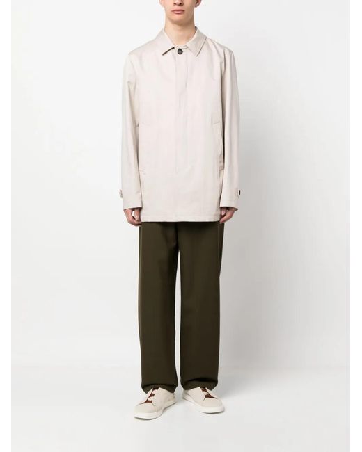 Herno White Single-Breasted Coat for men