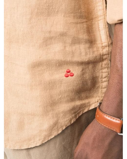 Peuterey Natural Plain Linen Shirt for men