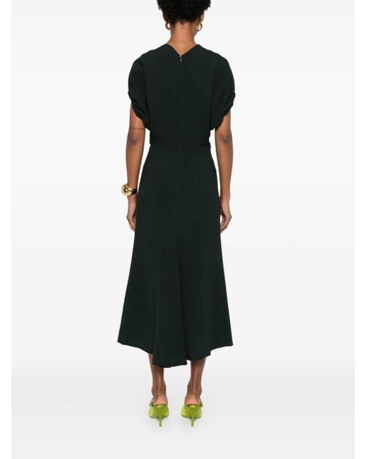 Abito Midi Con Scollo A V di Victoria Beckham in Black