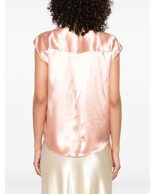 Alberta Ferretti Pink Satin Wrap Top
