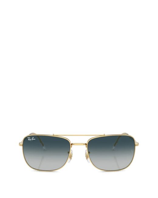 Ray-Ban Gray Square Metal Sunglasses