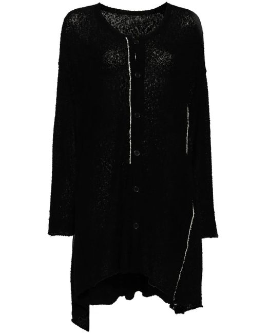 Yohji Yamamoto Black Asymmetric Knitted Dress