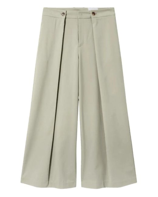 Axel Arigato White Riley Pleated Wide-Leg Trousers