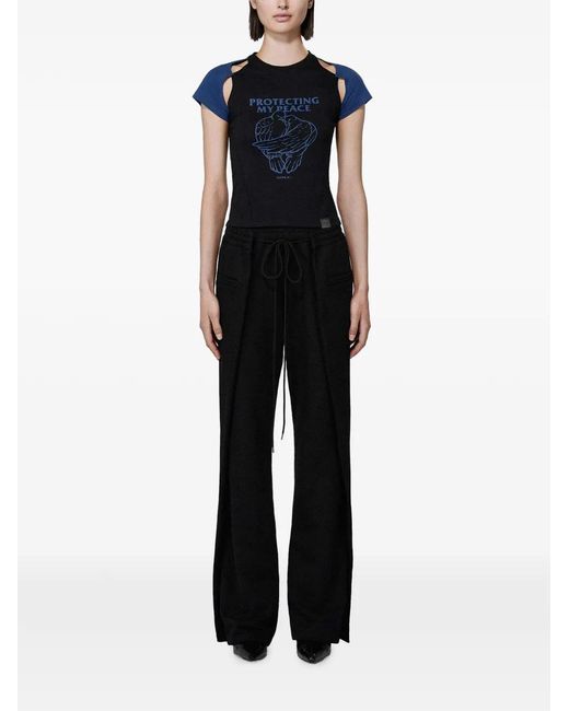 SRVC Studio Black Origami Drawstring Track Pants