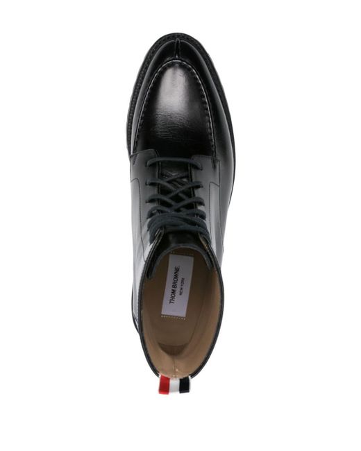Thom Browne Black Wingtip Leather Boots for men