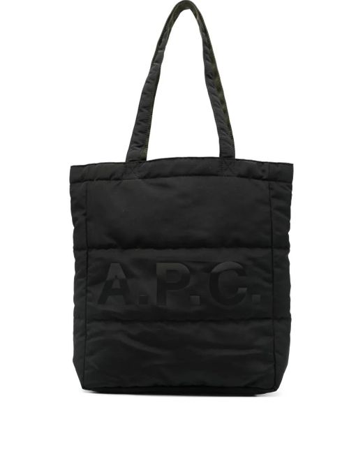 A.P.C. Gesteppte Tote Bag mit Logo-Print in Black für Herren