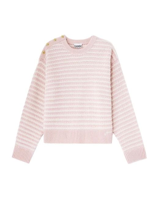Ganni Pink Wool Cotton Jersey