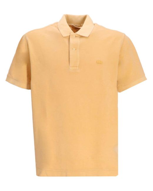 Lacoste Orange Logo-embroidered Cotton Polo Shirt for men