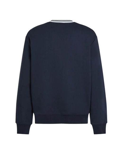 Karl Lagerfeld Blue Ikon Striped-Neck Sweatshirt for men