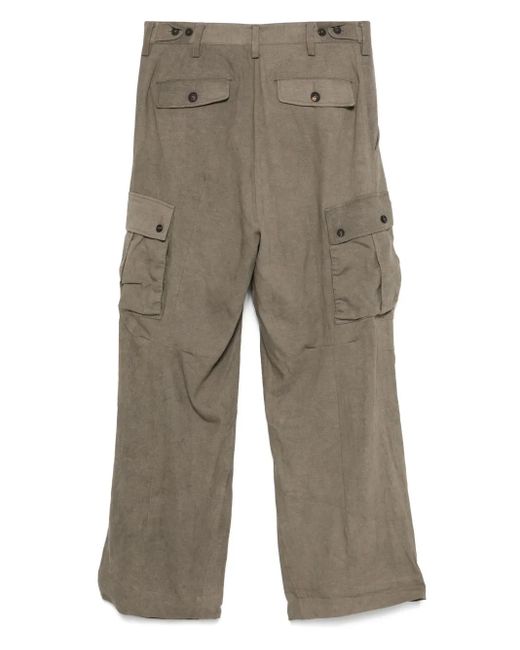Ziggy Chen Gray Pleat-Detail Trousers for men