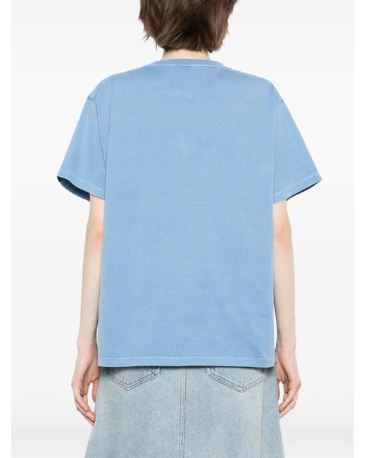 SPORT b. by agnès b. Blue Logo-Print Cotton T-Shirt
