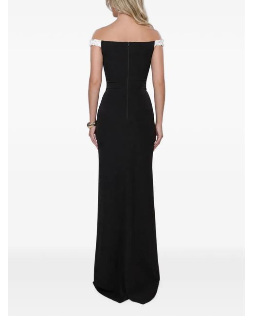 ROSERRY Black Off-Shoulder Ruffled Maxi Dress