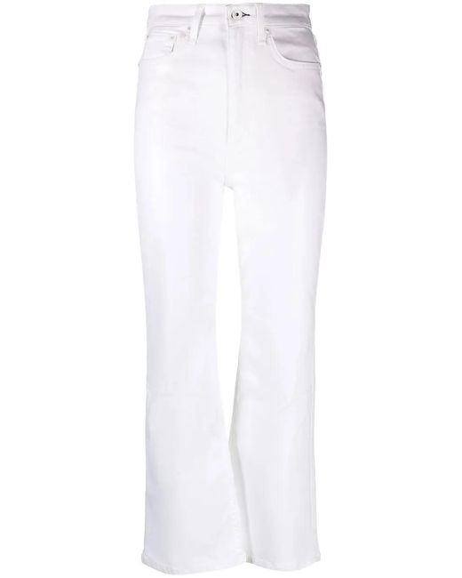 Rag & Bone White High-Waist Cropped Jeans