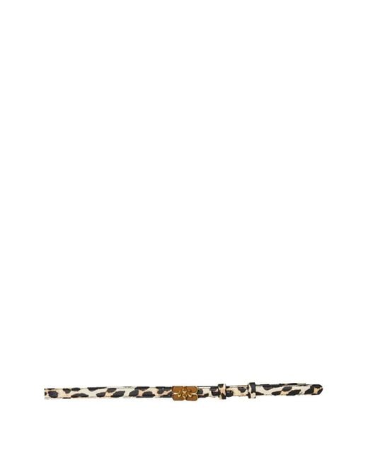 Ganni White Kat Printed Belt