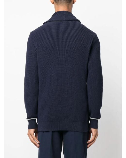 Cardigan En Coton À Boutonnière Croisée Brunello Cucinelli pour homme en coloris Blue