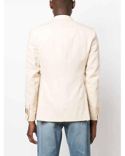 Lardini Natural Single-Breasted Cotton-Blend Blazer for men