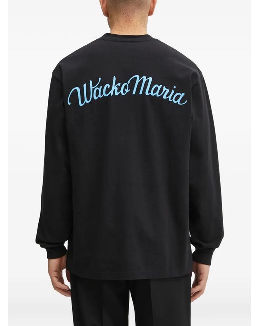 Wacko Maria Black Long-Sleeve Sweatshirt for men