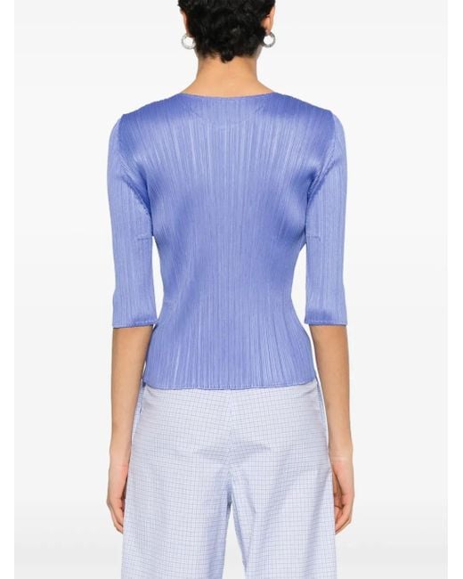 Pleats Please Issey Miyake Blue Monthly Colors: March Top