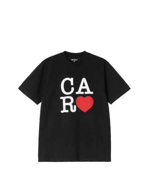 Carhartt Black Logo Cotton T-Shirt for men