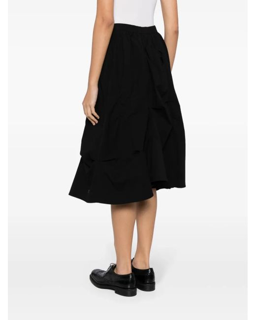 B+ AB Black Gathered Midi Skirt